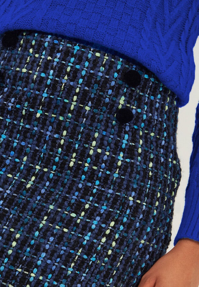 Tweed Pencil Skirt, NAVY TWEED, alternate image number 2
