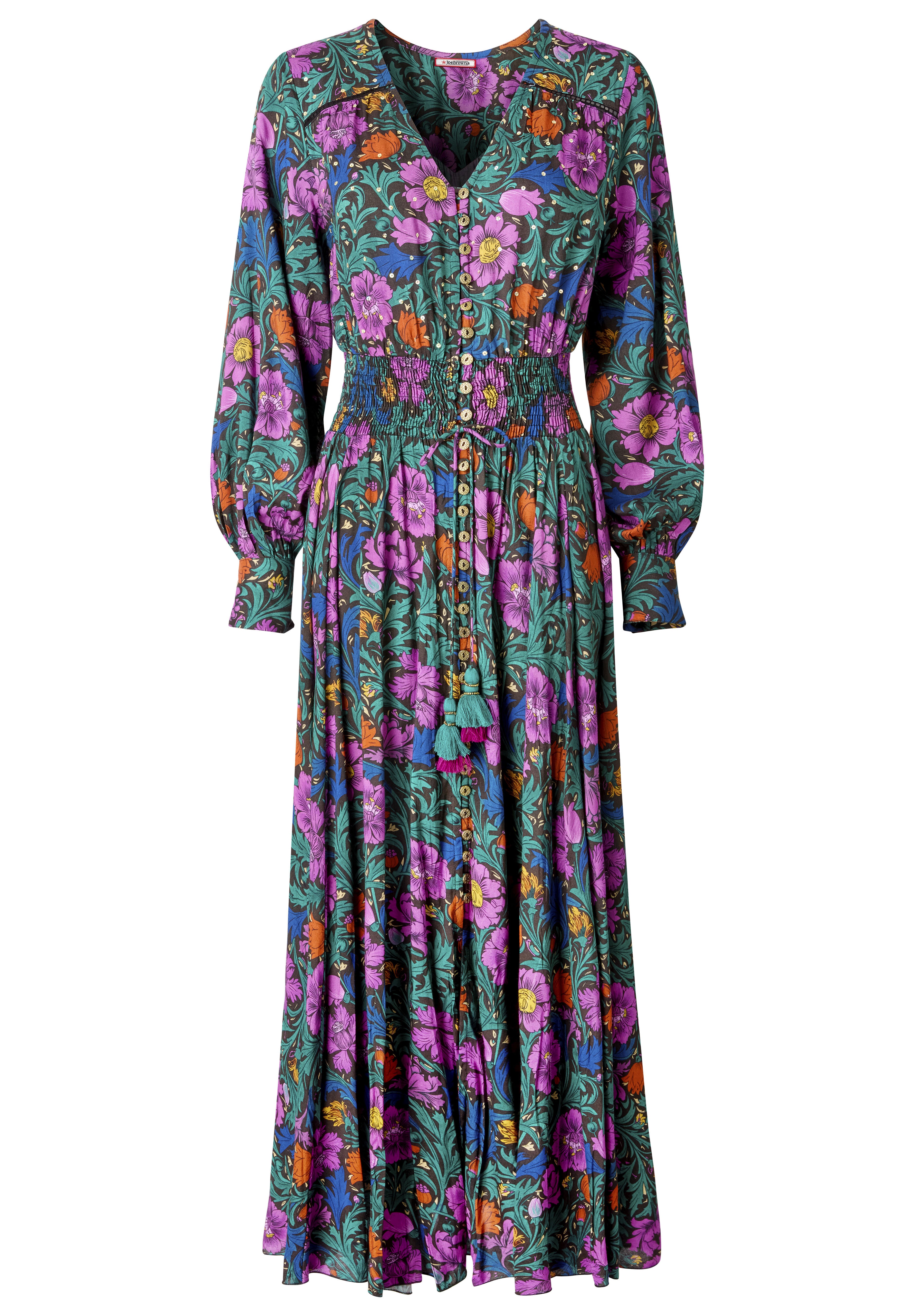 Slit Front Maxi Dress, SEQUIN BATIK GARDEN, alternate image number 3
