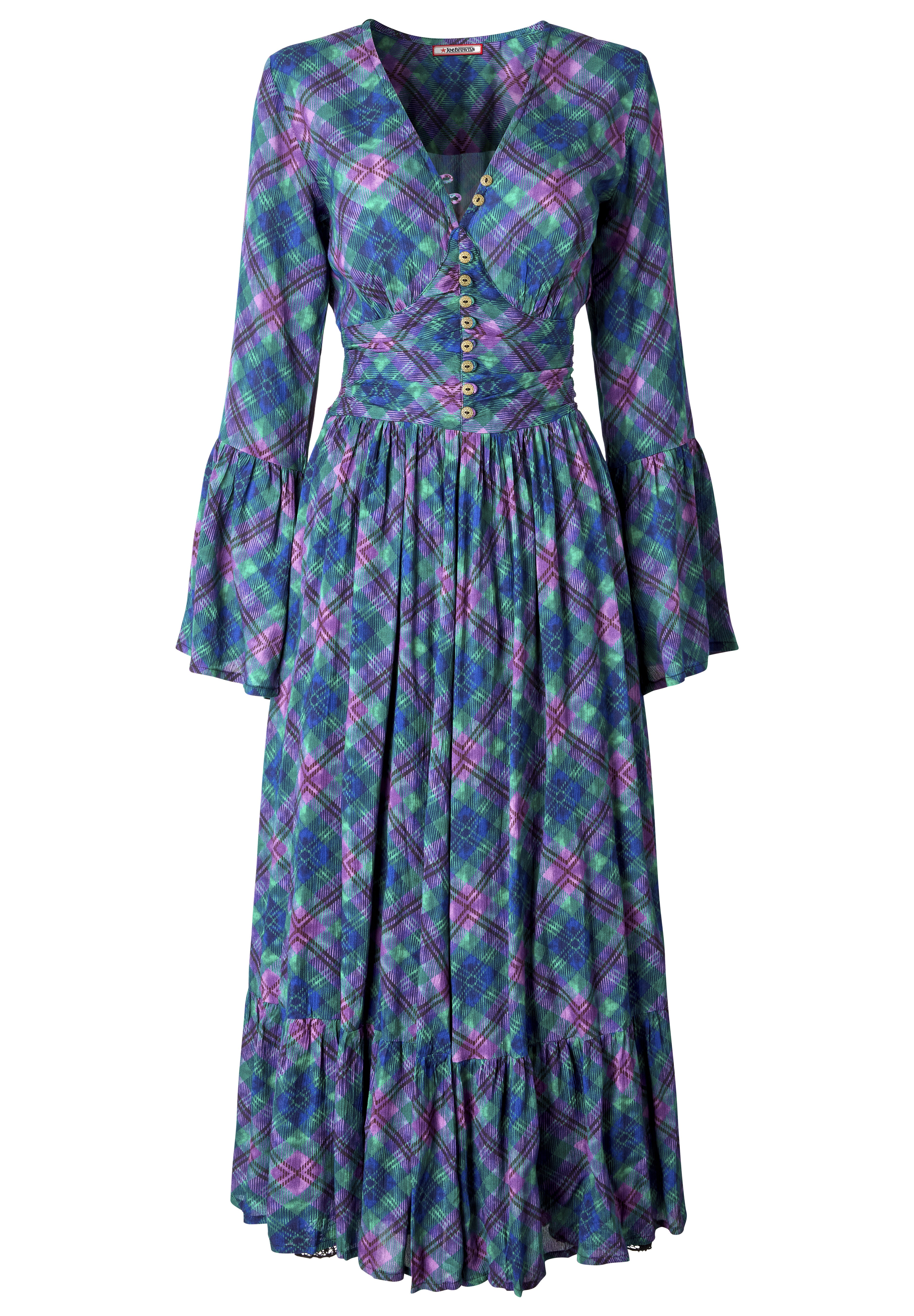 Peasant Maxi Dress, BIAS AUTUMN PLAID, alternate image number 3