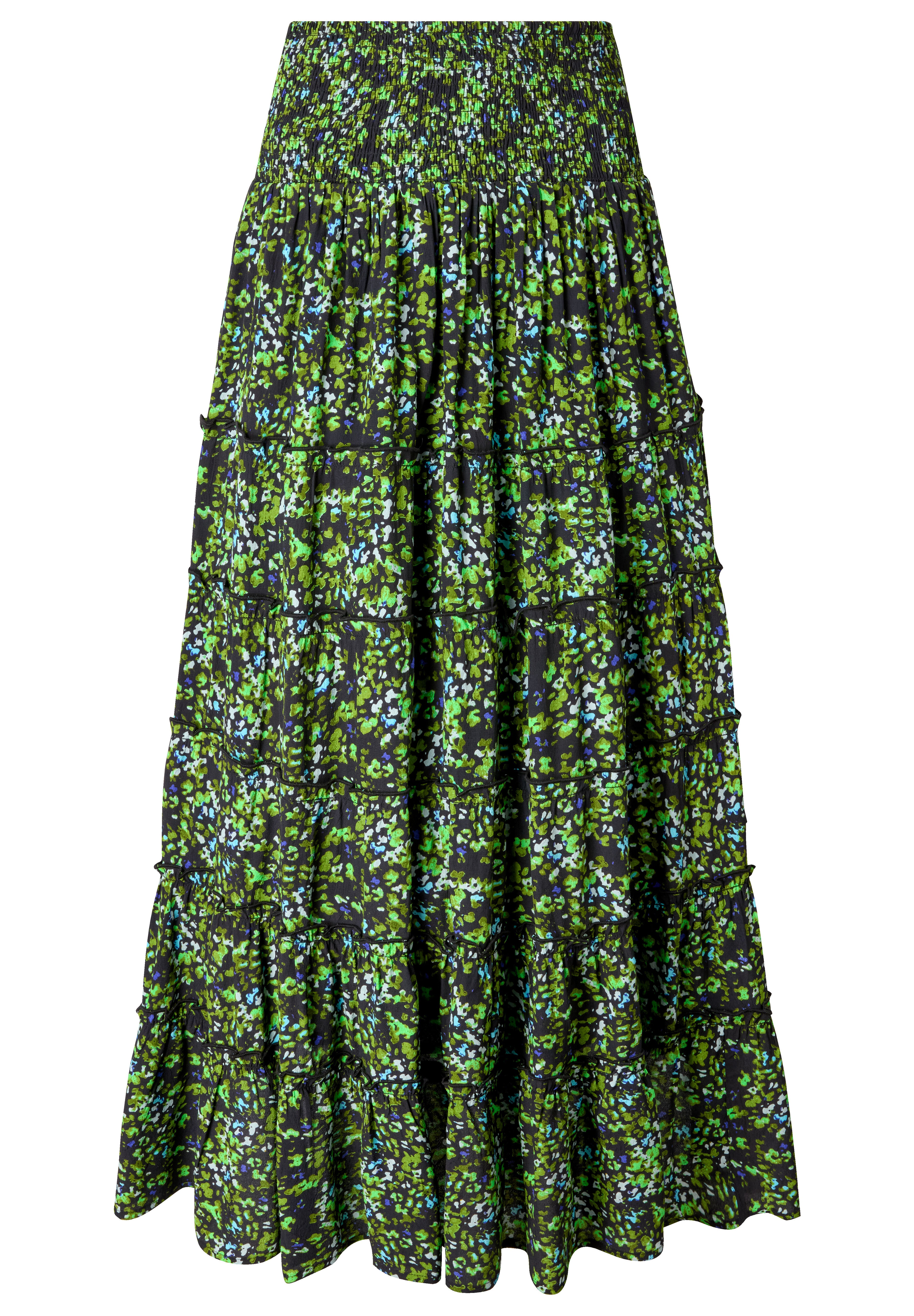 Tiered Maxi Skirt, GREEN DITSY GARDEN, alternate image number 4