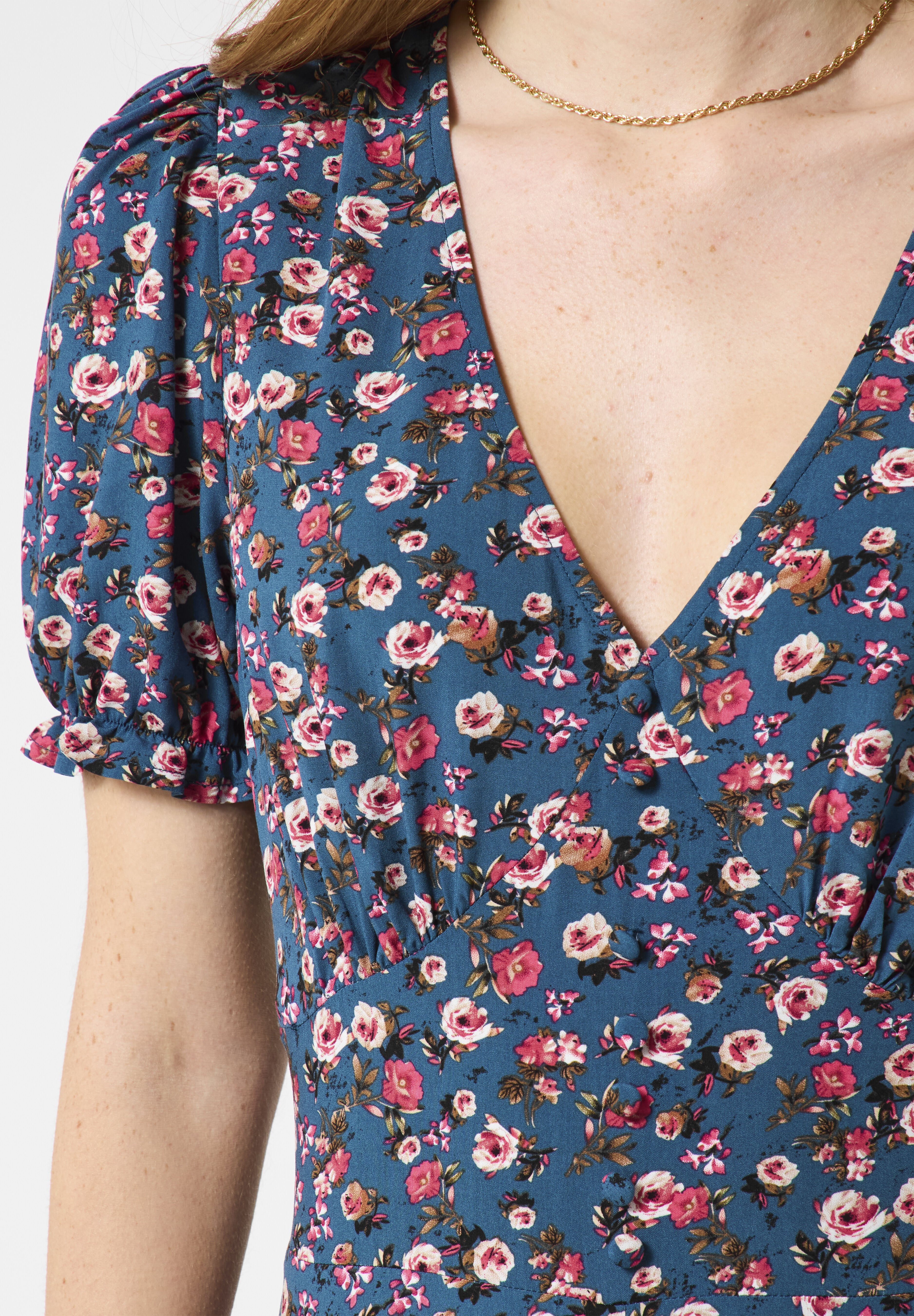 Short Sleeve Tea Dress, DUSTY DITSY ROSE, alternate image number 2