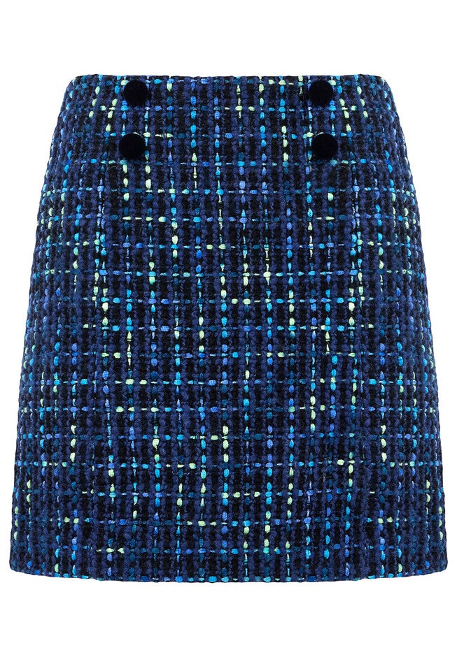 Tweed Pencil Skirt, NAVY TWEED, alternate image number 3