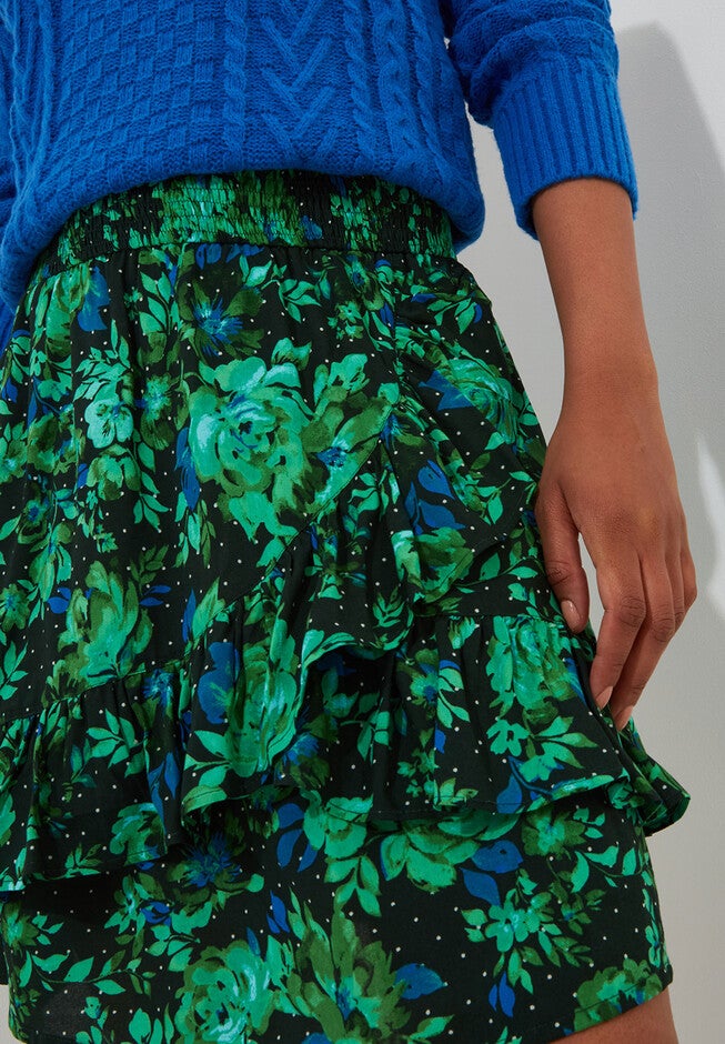 Flowy Ruffle Skirt, GREEN GARDEN, alternate image number 2