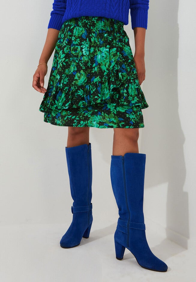 Flowy Ruffle Skirt, GREEN GARDEN, alternate image number 4