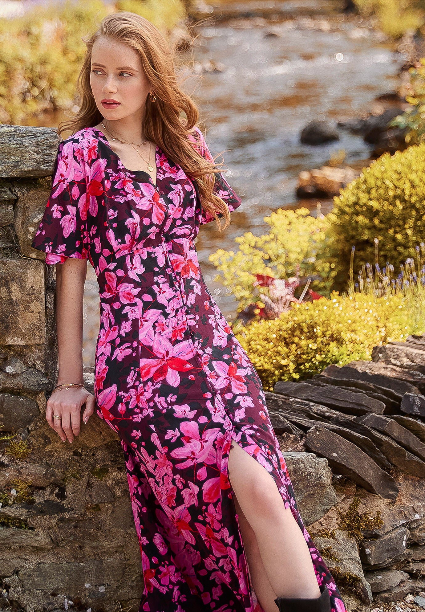 Flutter Sleeve Maxi Dress