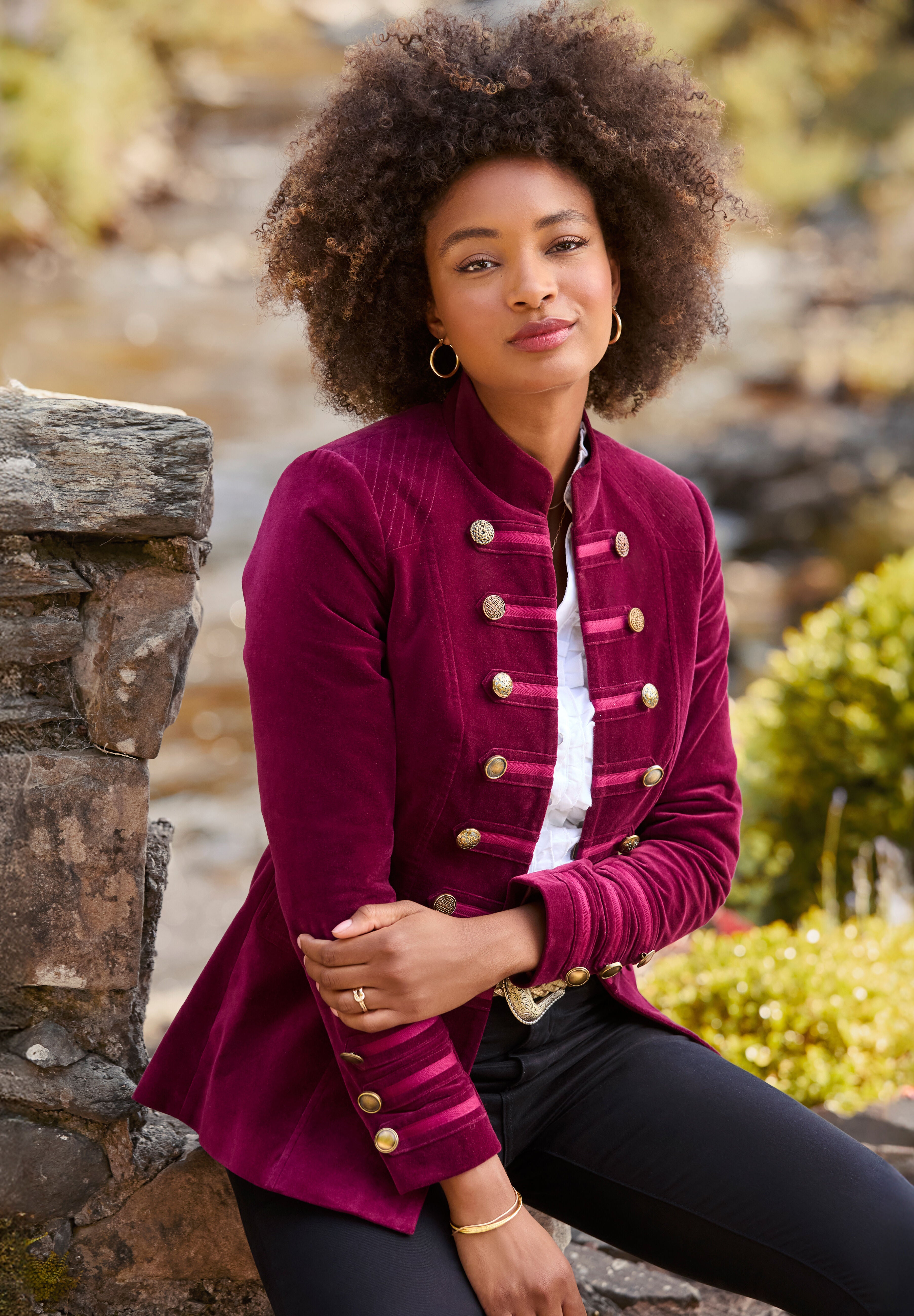 Faux Suede Military Jacket