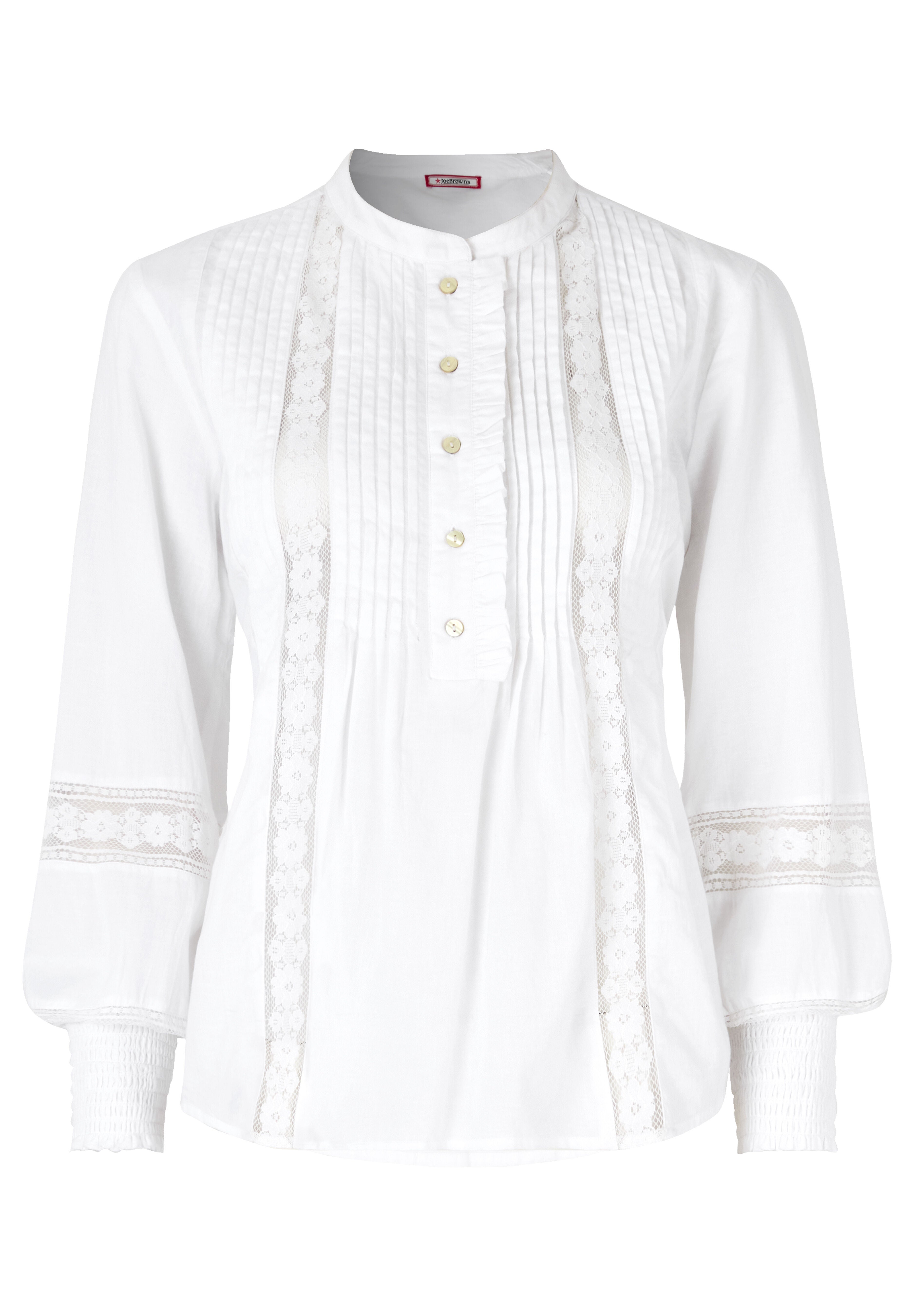 Boho Pintuck Blouse, WHITE, alternate image number 3