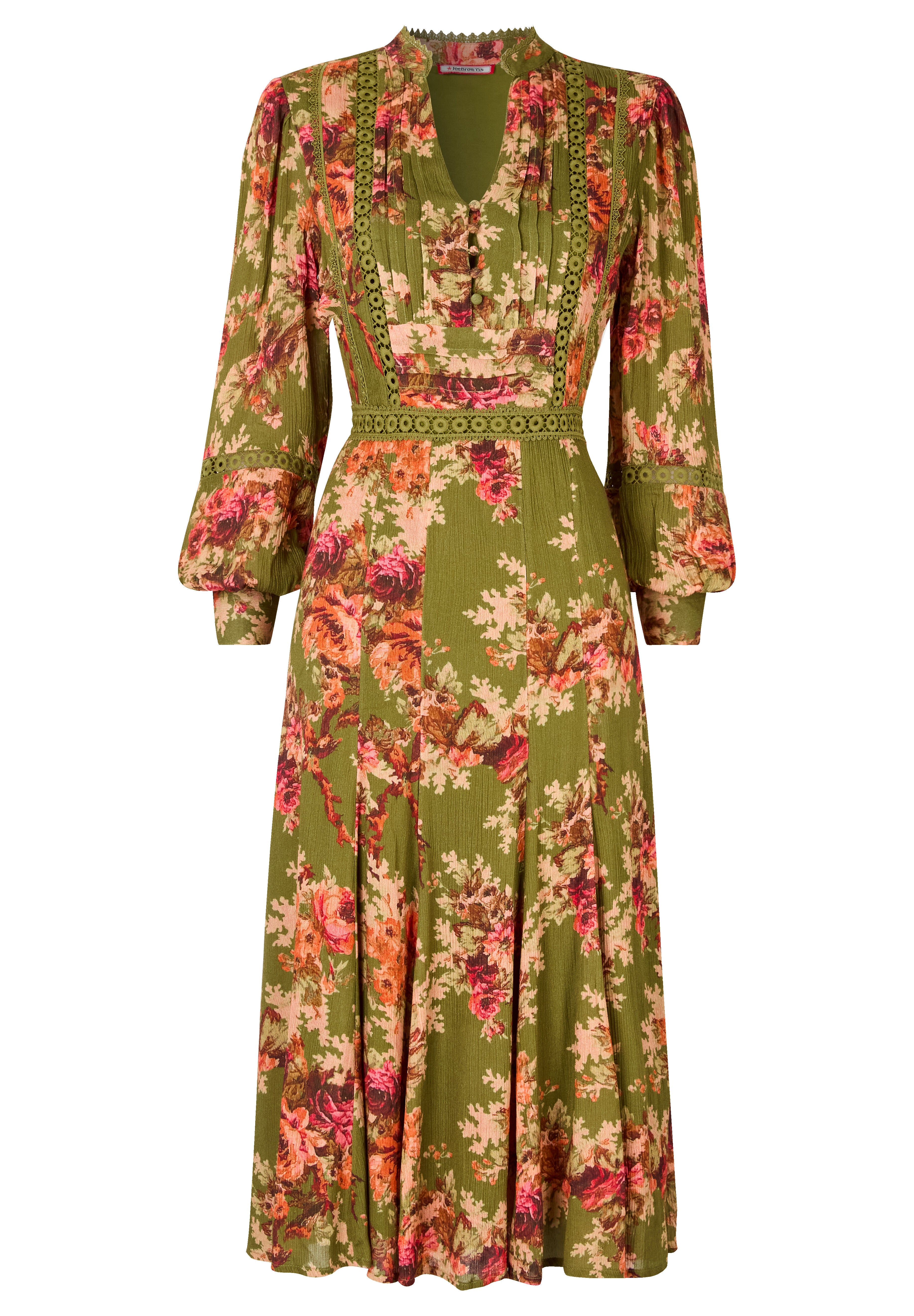 Autumn Peasant Maxi Dress, OLIVE BATIK BLOOM, alternate image number 4