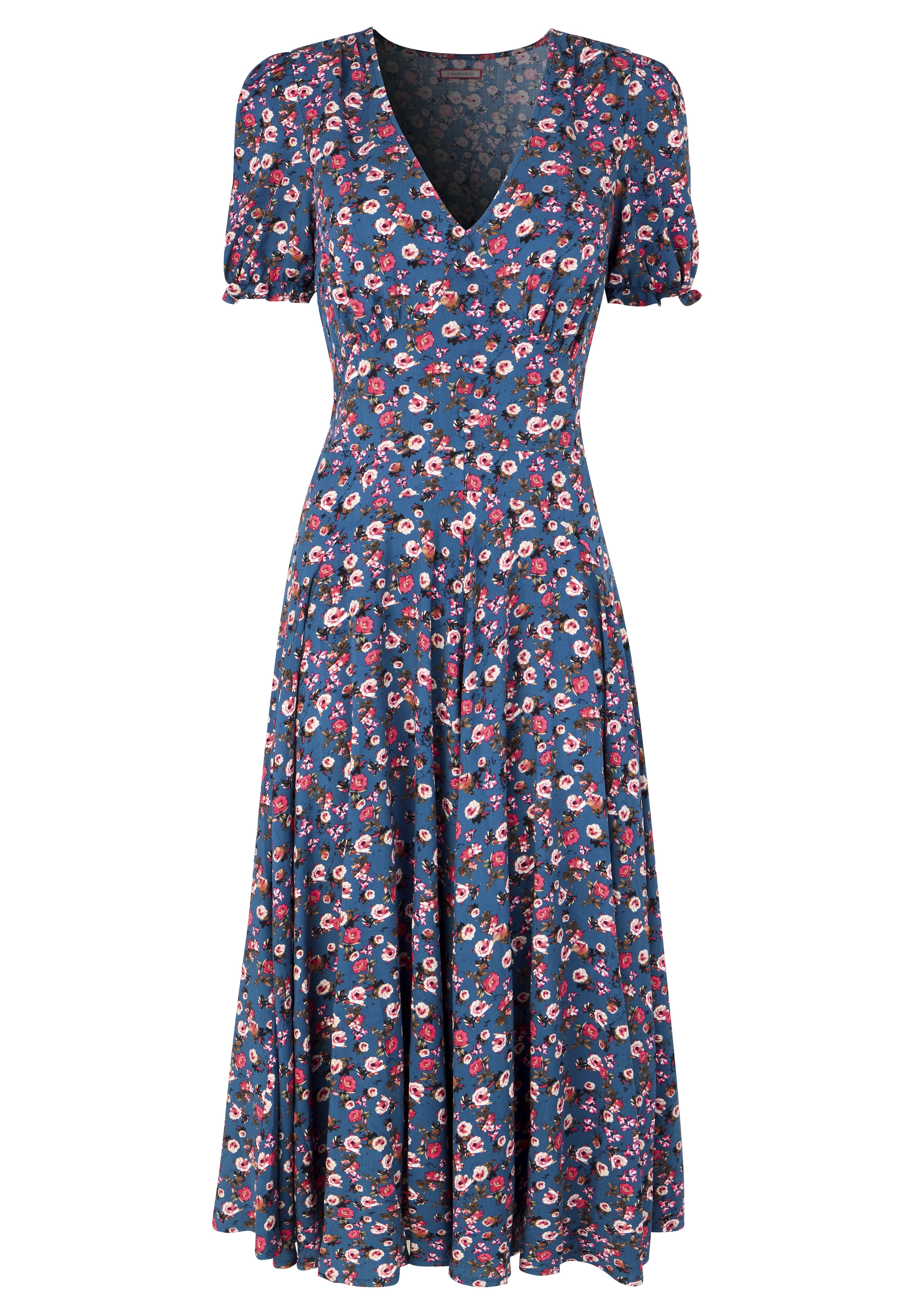 Short Sleeve Tea Dress, DUSTY DITSY ROSE, alternate image number 3