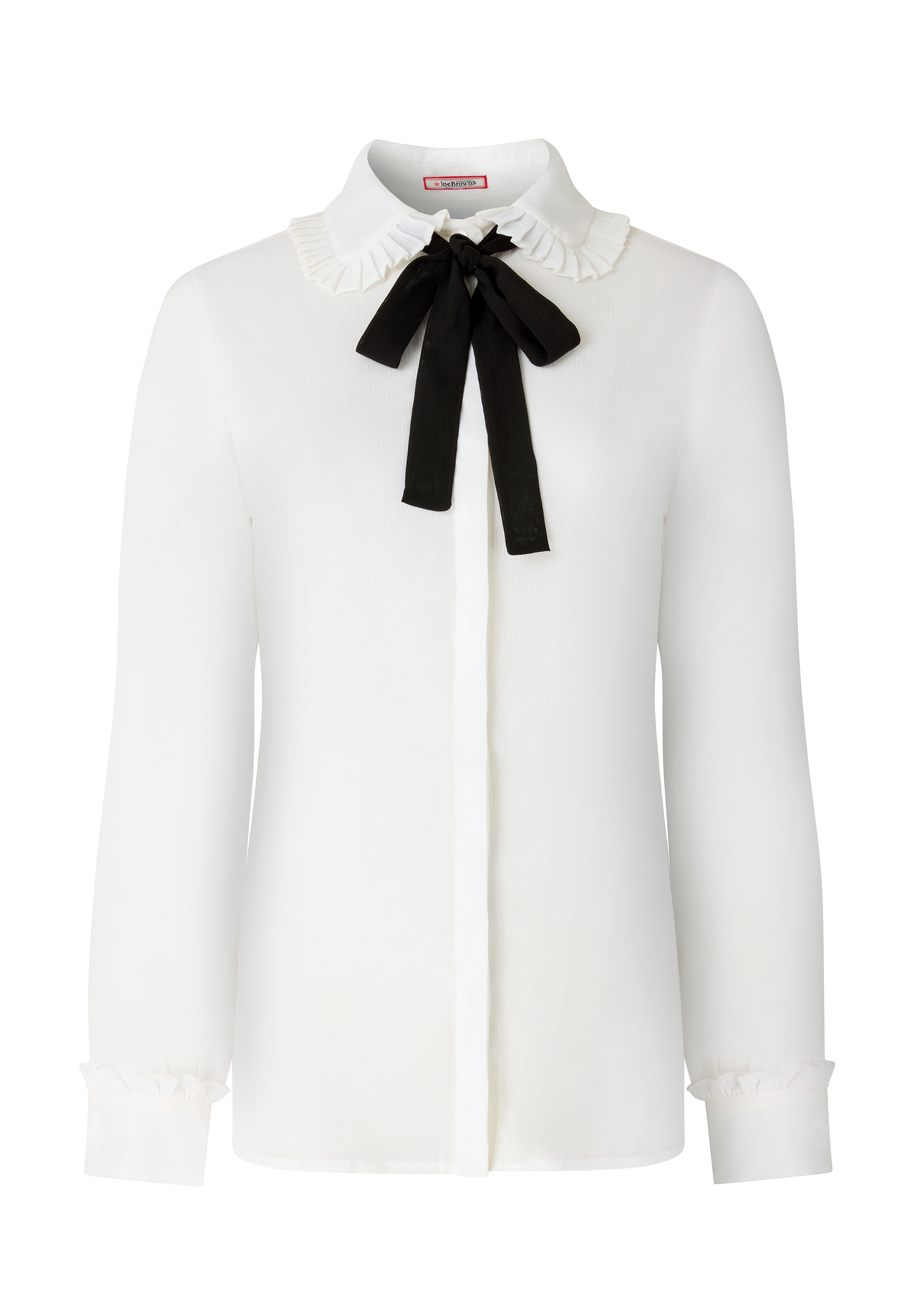 Tie Neck Blouse, WHITE, alternate image number 4