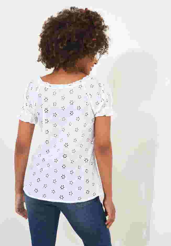 Eyelet Peasant Blouse image number 3
