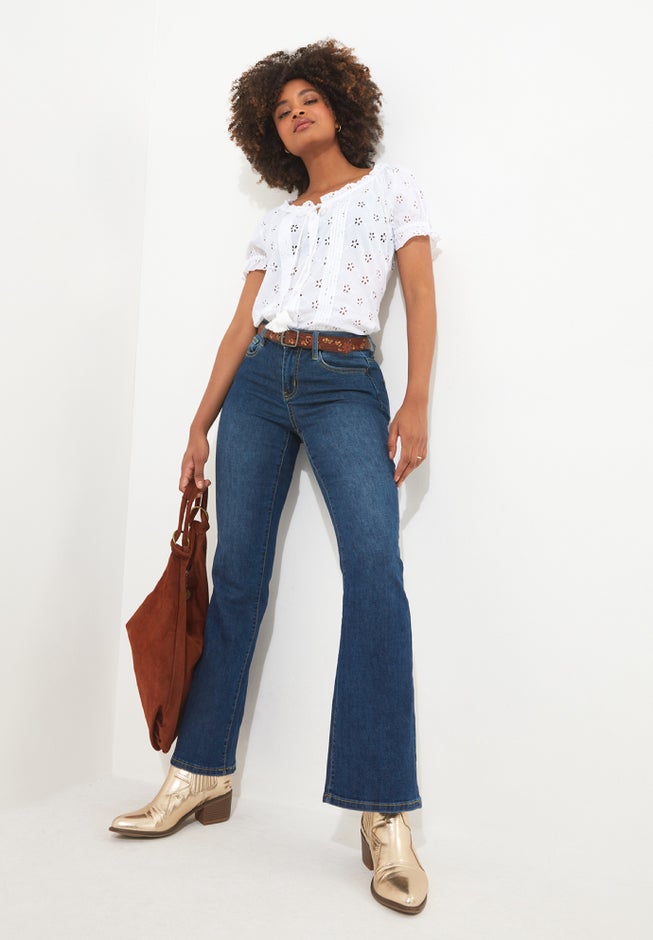 Eyelet Peasant Blouse image number 4