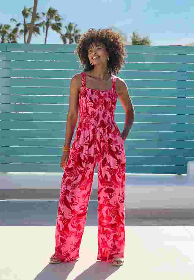 Smocked Crinkle Jumpsuit image number 0