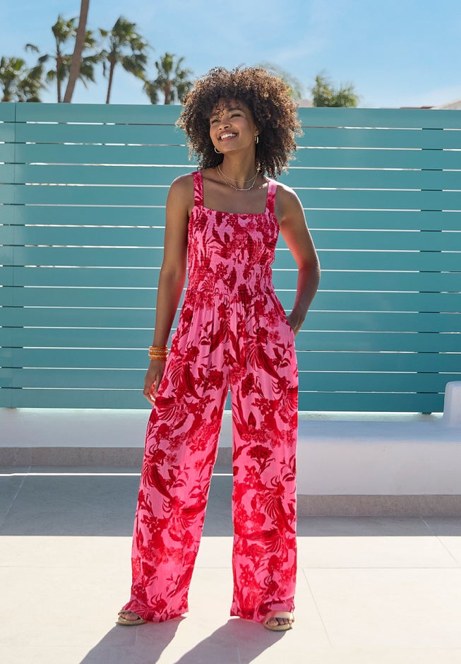 Smocked Crinkle Jumpsuit image number 0