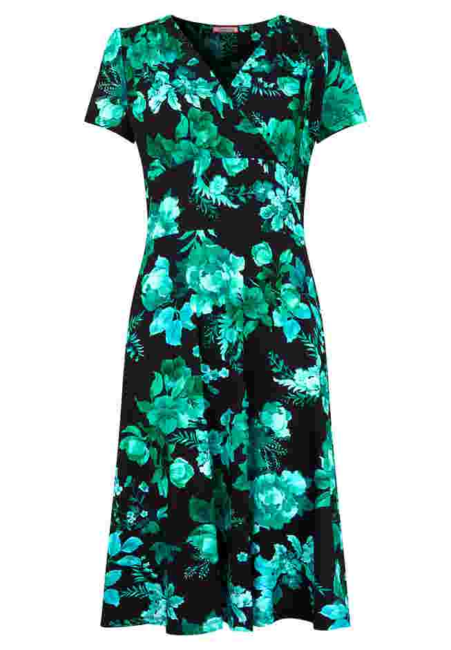 Stretch Knit Faux Wrap Dress image number 3