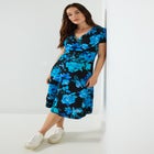 Stretch Knit Faux Wrap Dress image number 4