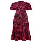 Stretch Knit Mockneck Midi Dress image number null