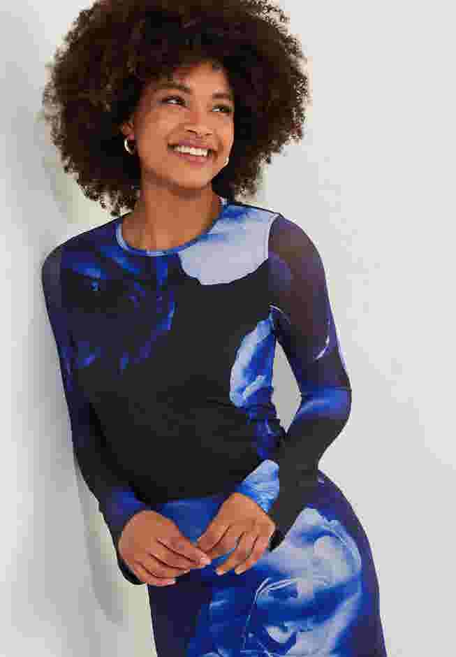 Stretch Mesh Midi Dress image number 2