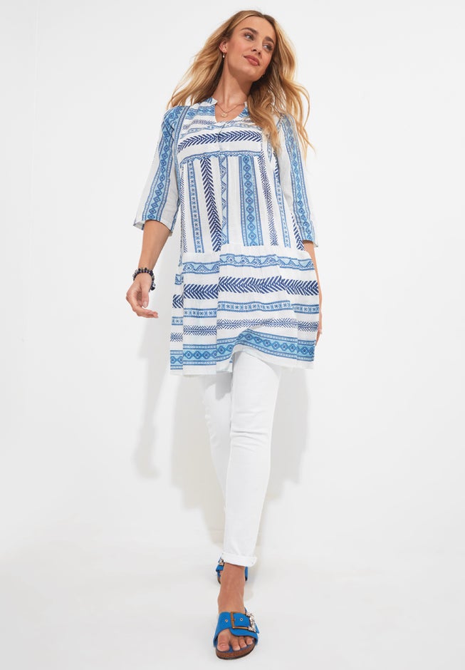 Ruffle Hem Cotton Tunic image number 0