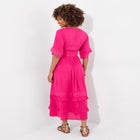 Crochet Trim Boho Midi Dress image number null