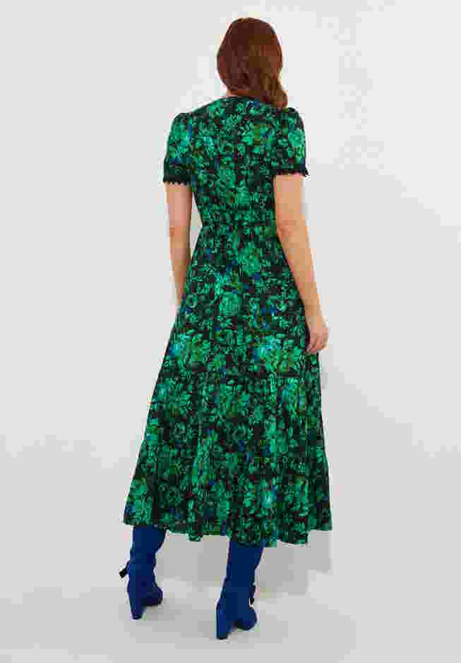 V-Neck Tiered Midi Dress image number 3