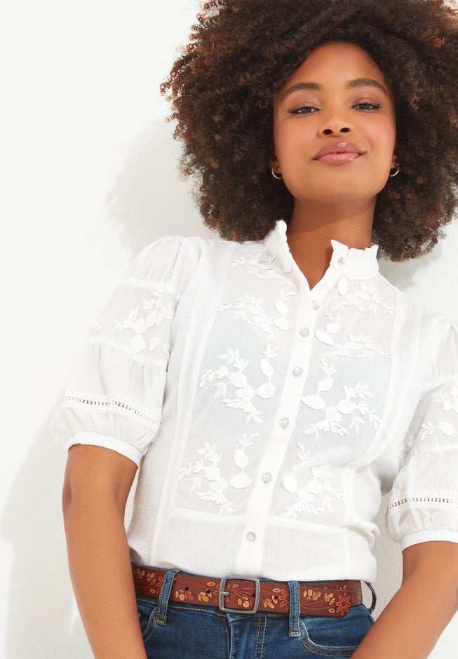 Lace Embroidered Blouse image number 1