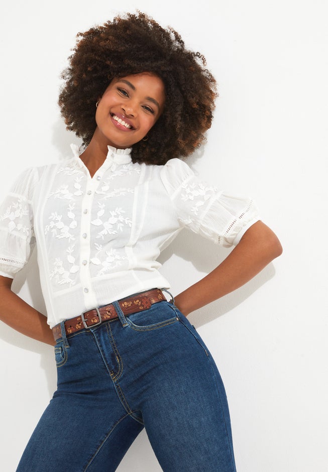 Lace Embroidered Blouse image number 0
