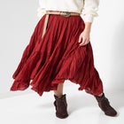 Handkerchief Hem Crinkle Midi Skirt image number 1