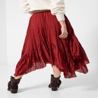Handkerchief Hem Crinkle Midi Skirt image number 2