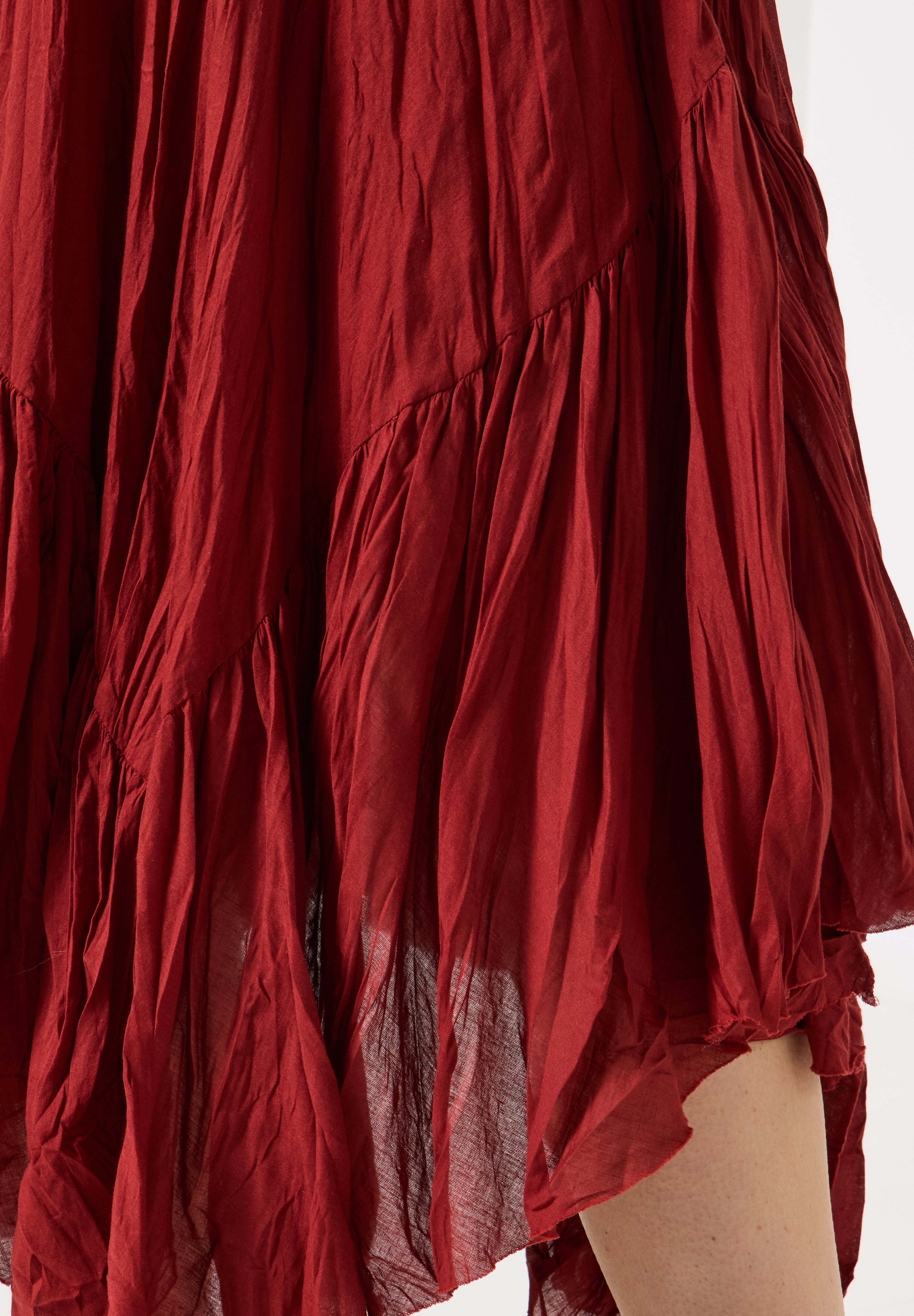 Handkerchief Hem Crinkle Midi Skirt image number 3