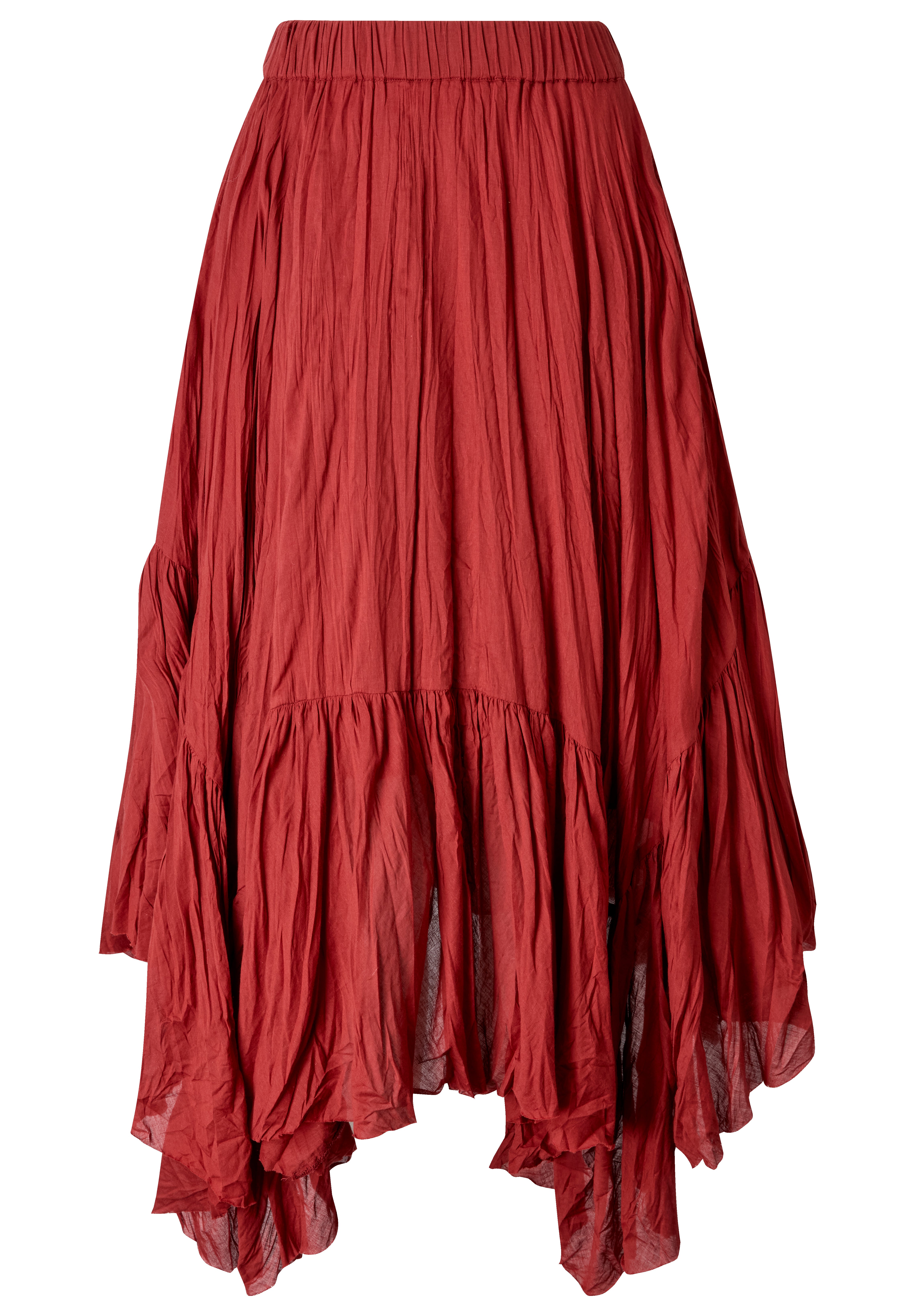 Handkerchief Hem Crinkle Midi Skirt image number 4