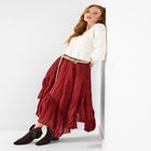 Handkerchief Hem Crinkle Midi Skirt image number 5