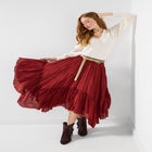 Handkerchief Hem Crinkle Midi Skirt image number 0