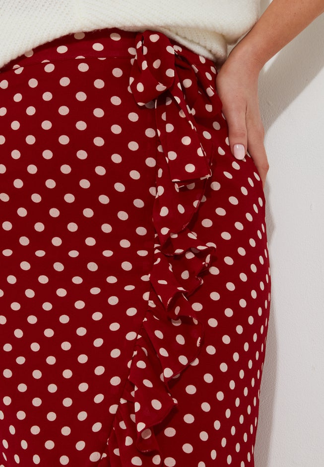 Ruffle Hem Wrap Skirt image number 3