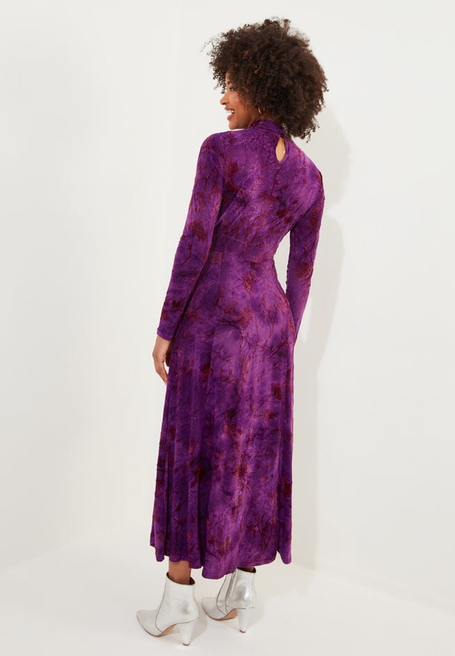 Mockneck Burnout Midi Dress image number 3