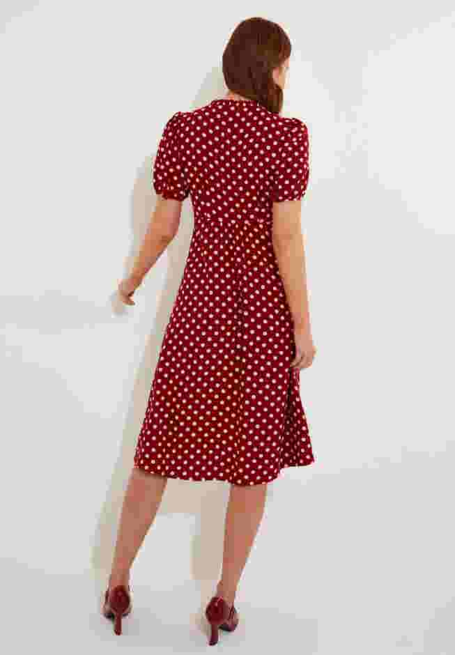 Retro Button-Front Knee-Length Dress image number 3