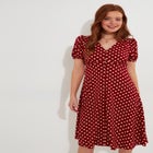 Retro Button-Front Knee-Length Dress image number null