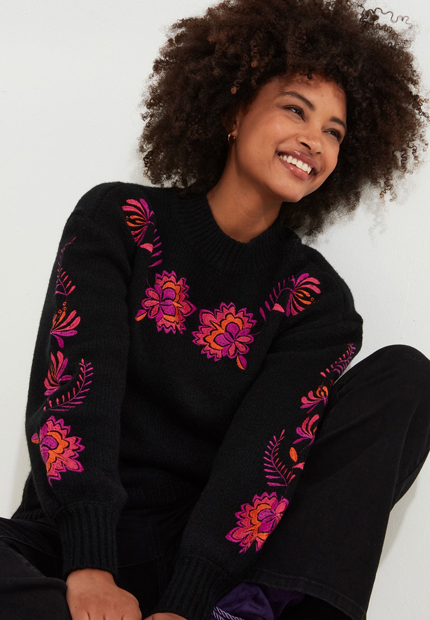 Mockneck Embroidered Sweater image number 0