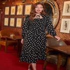 Long Sleeve Smocked Midi Dress image number null