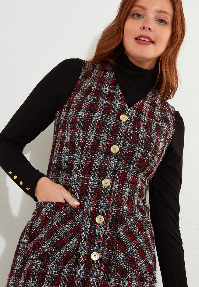 Sleeveless Tweed Dress image number 5