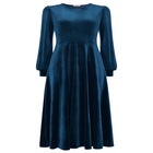 Crew Neck Velvet Midi Dress image number 4