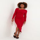 Asymmetrical Midi Dress image number null