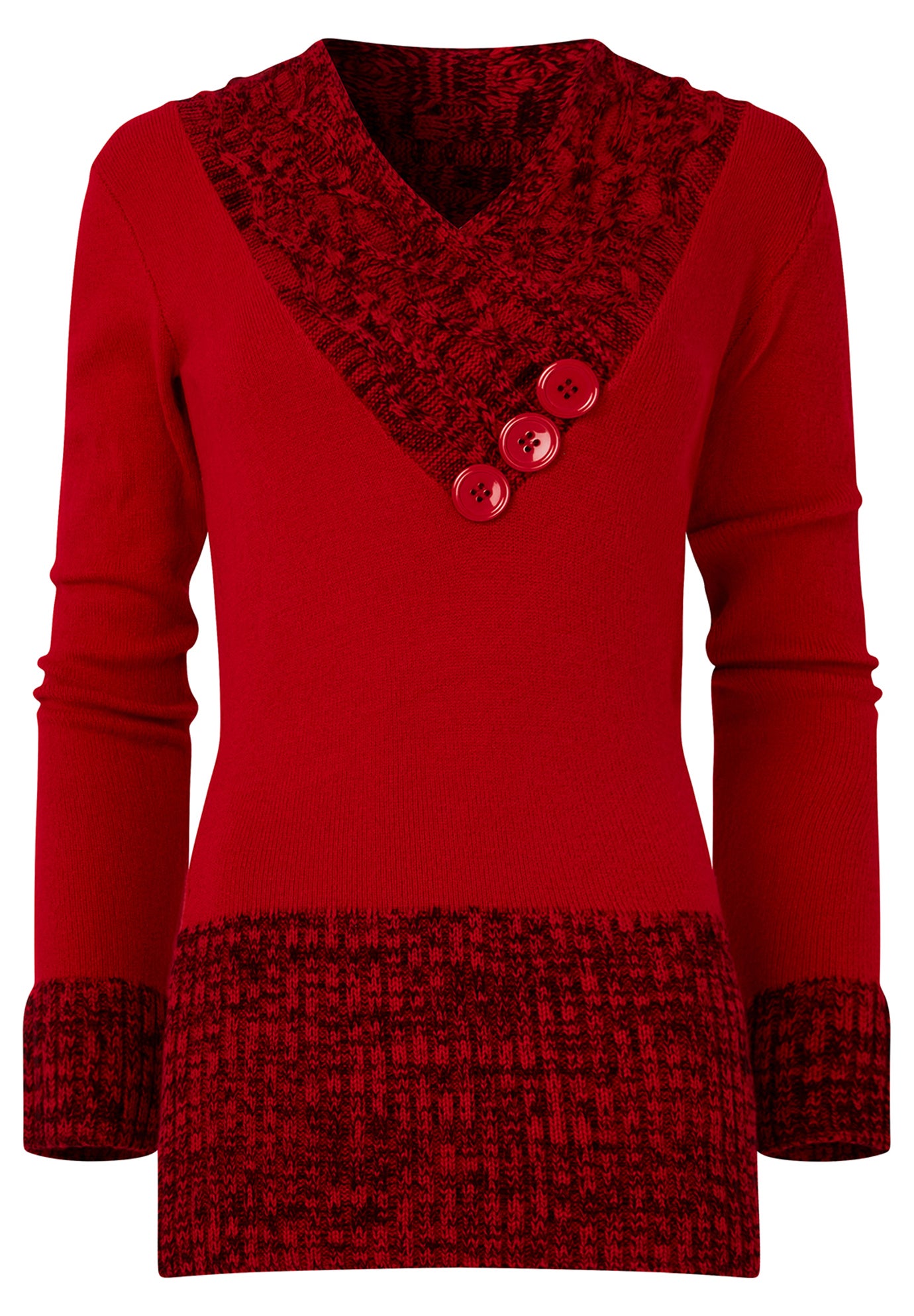 Button Cable Sweater image number 1