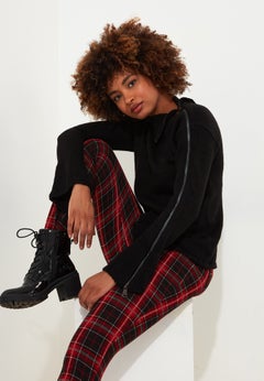 Asymmetrical Zip Neck Pullover Sweater