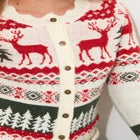 Novelty Reindeer Cardigan Sweater image number null
