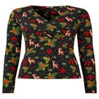 Stretch Knit Festive Wrap Top image number null