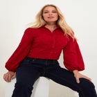 Long Balloon Sleeve Embroidered Blouse image number null