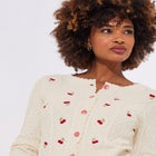 Embroidered Cable Cardigan image number null