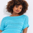 Boatneck Pointelle Sweater image number null