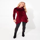 Rhinstone Velvet Cowl Neck Tunic image number null